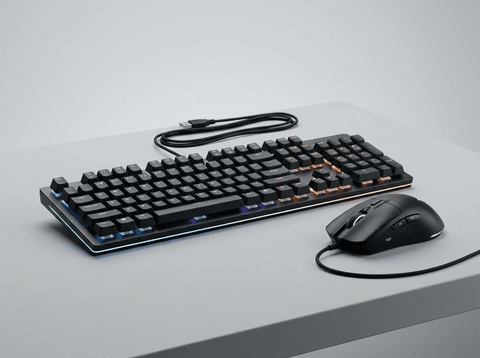 Combo Bàn Phím Cơ Gaming LED RGB + Chuột Gaming 6 Nút DPI Cao Mới 100%